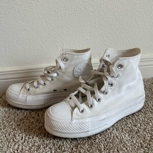 Women’s white high top platform Converse